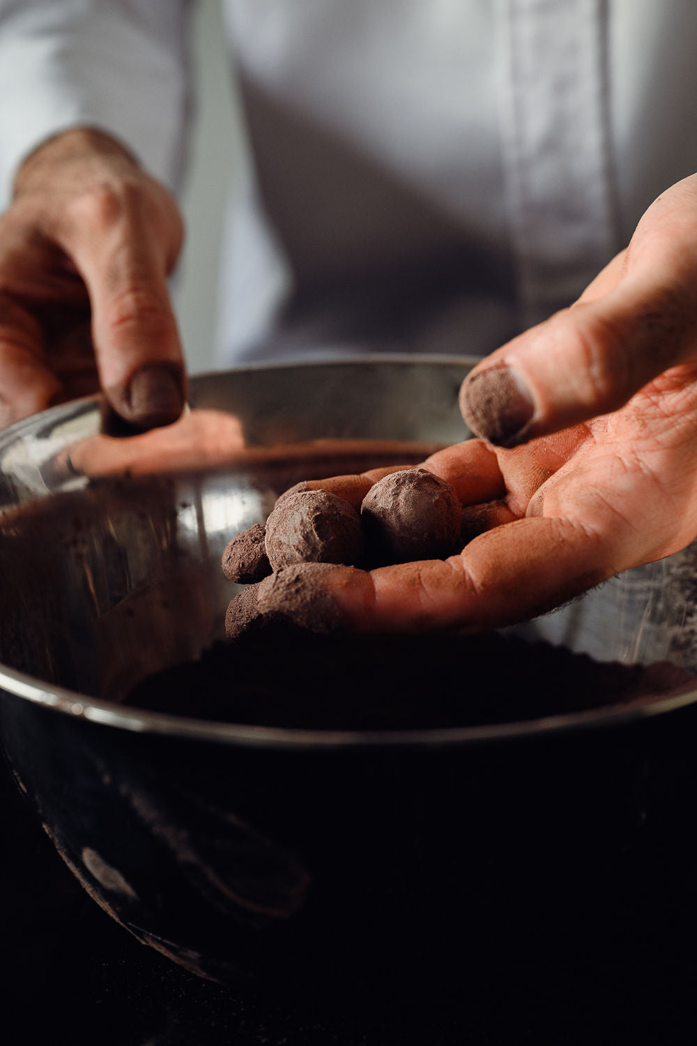 Truffes roulées à la main